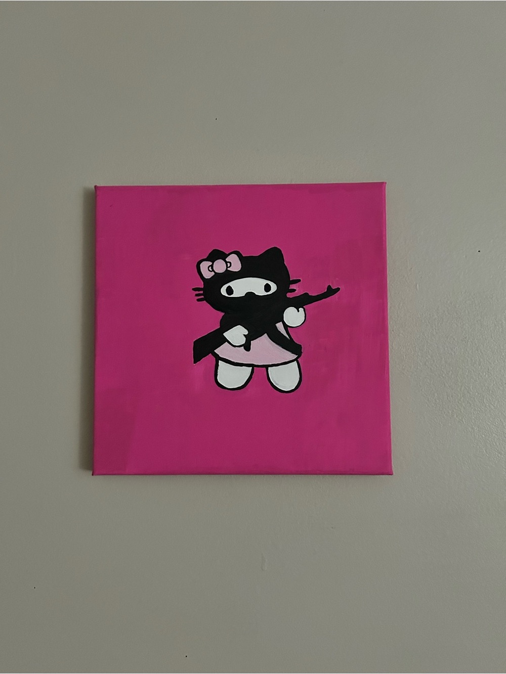 Hello kitty AK47 painting